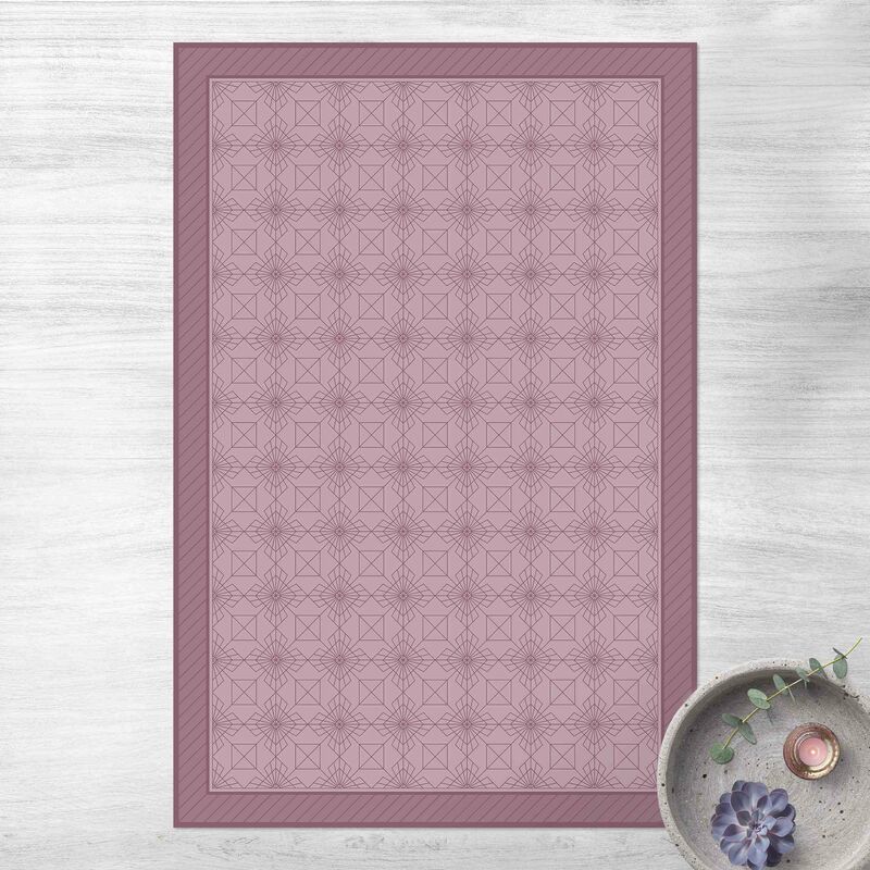 

Alfombras vinílicas - Art Deco Sun Star Pattern With Border - Alto 3:2 Dimensión LxA: 120cm x 80cm