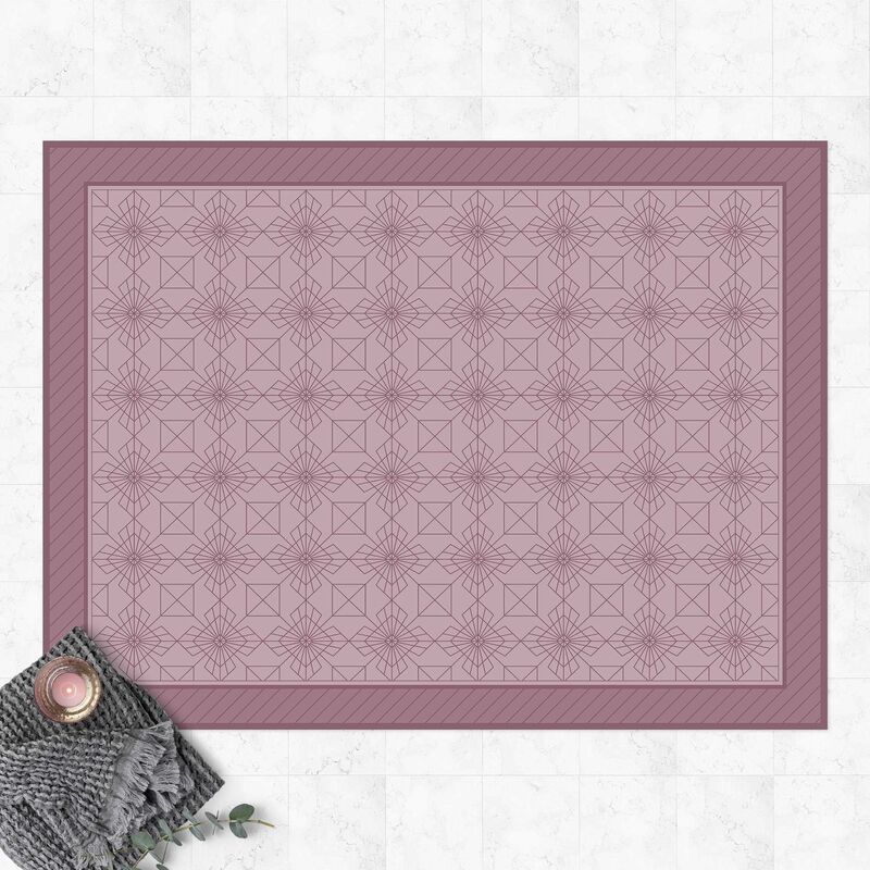 

Alfombras vinílicas - Art Deco Sun Star Pattern With Border - Apaisado 3:4 Dimensión LxA: 75cm x 100cm