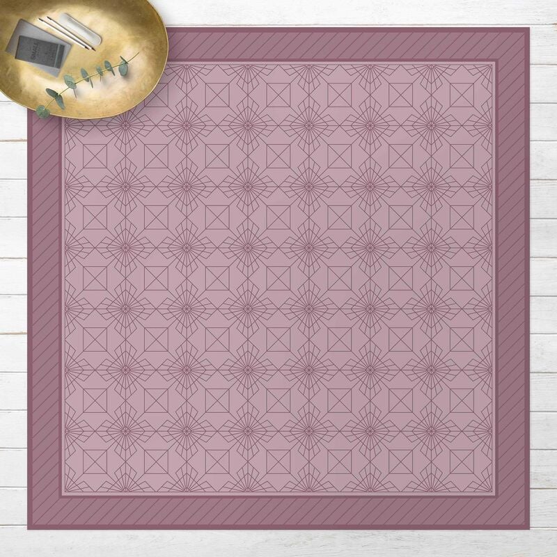 

Alfombras vinílicas - Art Deco Sun Star Pattern With Border - Cuadrado 1:1 Dimensión LxA: 100cm x 100cm