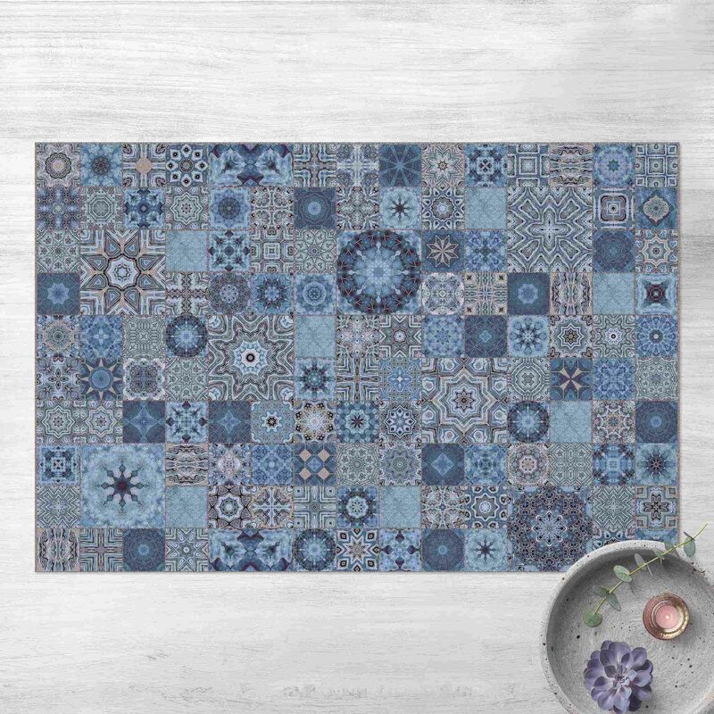 

Alfombras vinílicas - Art Deco Tiles Bluish Grey Marble With Golden Shimmer - Apaisado 2:3 Dimensión LxA: 40cm x 60cm