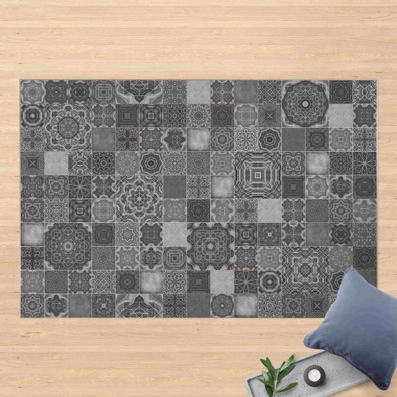 

Alfombras vinílicas - Art Deco Tiles Grey Marble With Golden Shimmer - Apaisado 2:3 Dimensión LxA: 60cm x 90cm