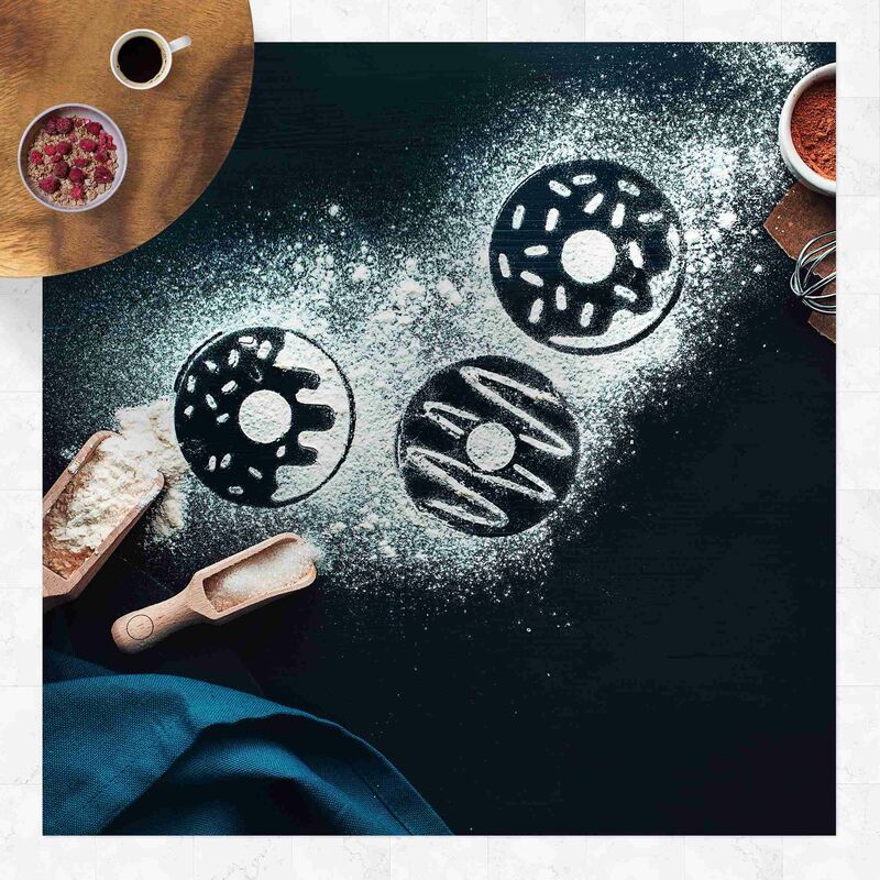 

Alfombras vinílicas - Baking Recipe Donuts - Cuadrado 1:1 Dimensión LxA: 60cm x 60cm