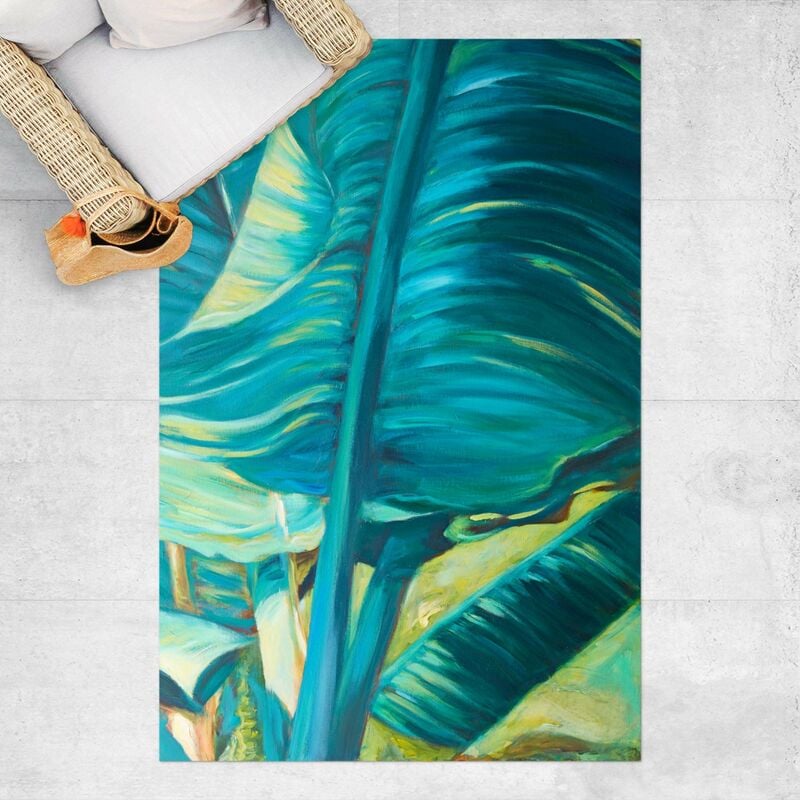 

Alfombras vinílicas - Banana Leaf With Turquoise l - Alto 3:2 Dimensión LxA: 90cm x 60cm