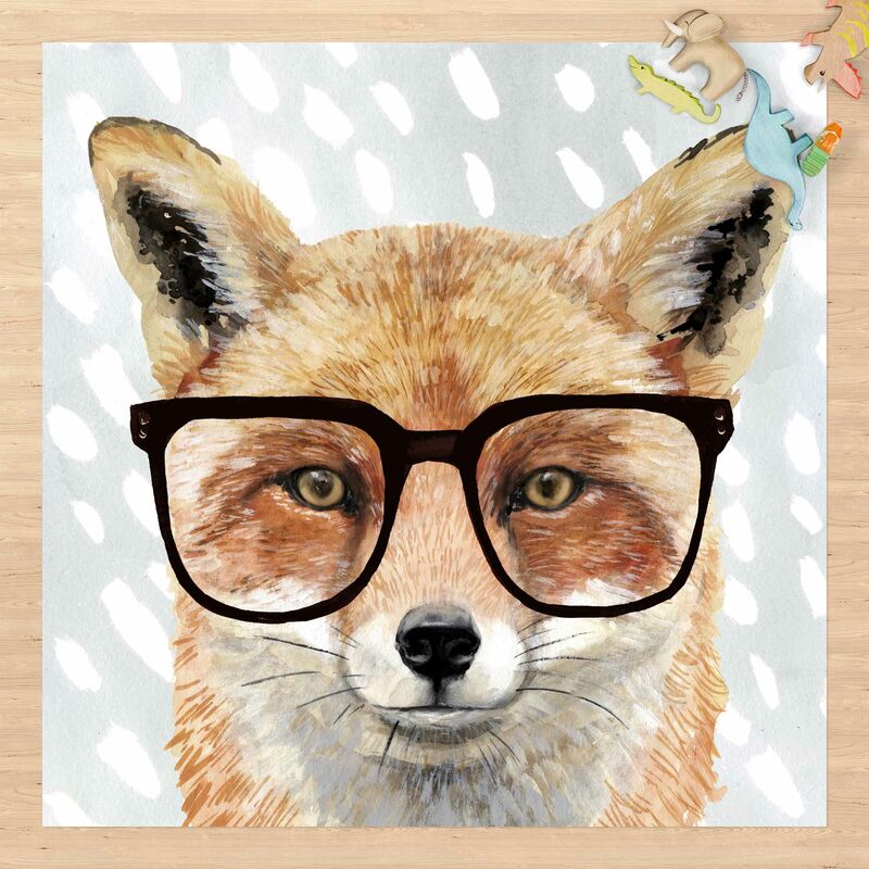 

Alfombras vinílicas - Bespectacled Animals - Fox - Cuadrado 1:1 Dimensión LxA: 60cm x 60cm