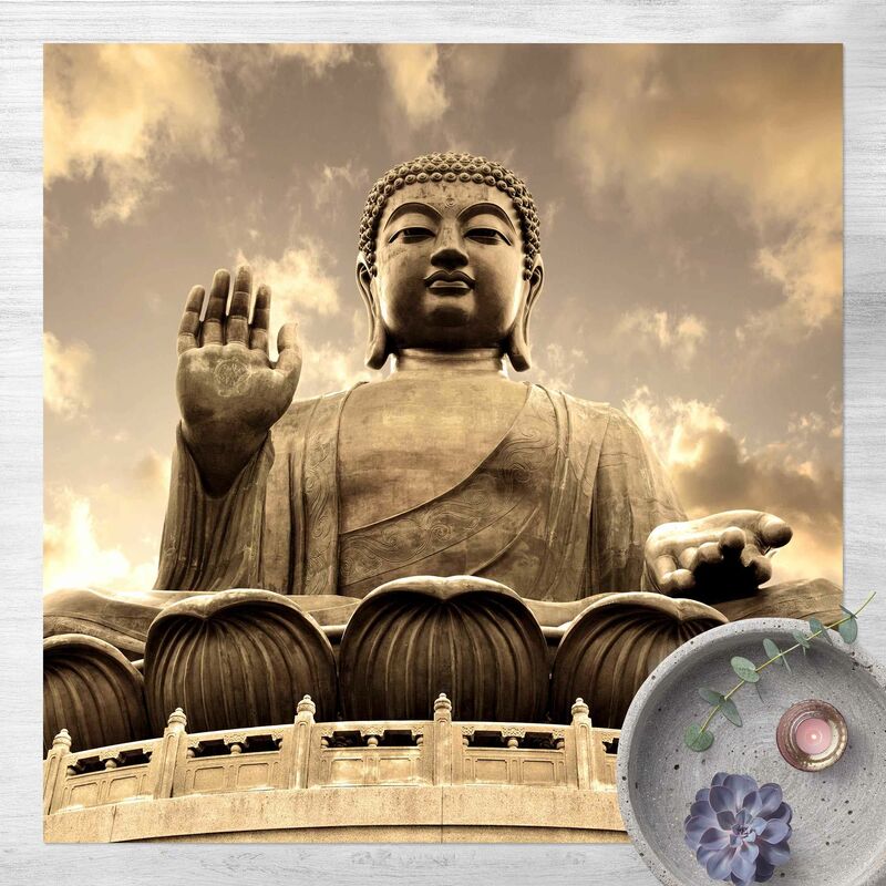 

Bilderwelten - Alfombras vinílicas - Big Buddha Sepia - Cuadrado 1:1 Dimensión LxA: 120cm x 120cm