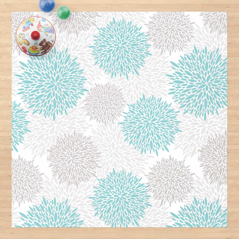 

Alfombras vinílicas - Big Drawn Dandelion In Blue - Cuadrado 1:1 Dimensión LxA: 80cm x 80cm