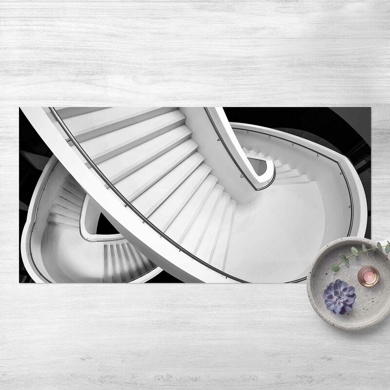 

Alfombras vinílicas - Black And White Architecture Of Stairs - Apaisado 1:2 Dimensión LxA: 40cm x 80cm