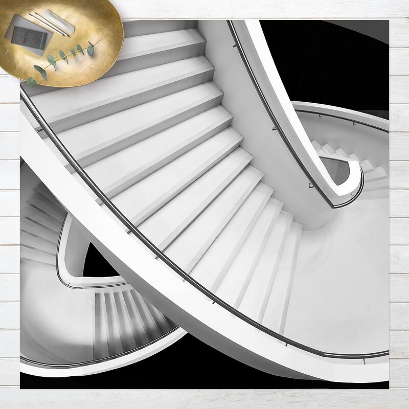 

Bilderwelten - Alfombras vinílicas - Black And White Architecture Of Stairs - Cuadrado 1:1 Dimensión LxA: 40cm x 40cm