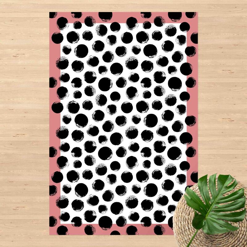 

Alfombras vinílicas - Black Ink Polka Dots With Frame - Alto 3:2 Dimensión LxA: 120cm x 80cm