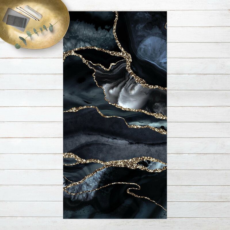 

Alfombras vinílicas - Black With Glitter Gold - Alto 2:1 Dimensión LxA: 120cm x 60cm