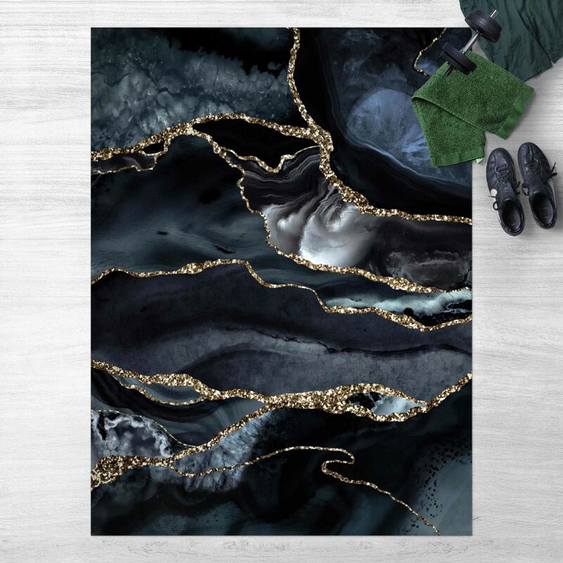 

Alfombras vinílicas - Black With Glitter Gold - Alto 4:3 Dimensión LxA: 140cm x 105cm