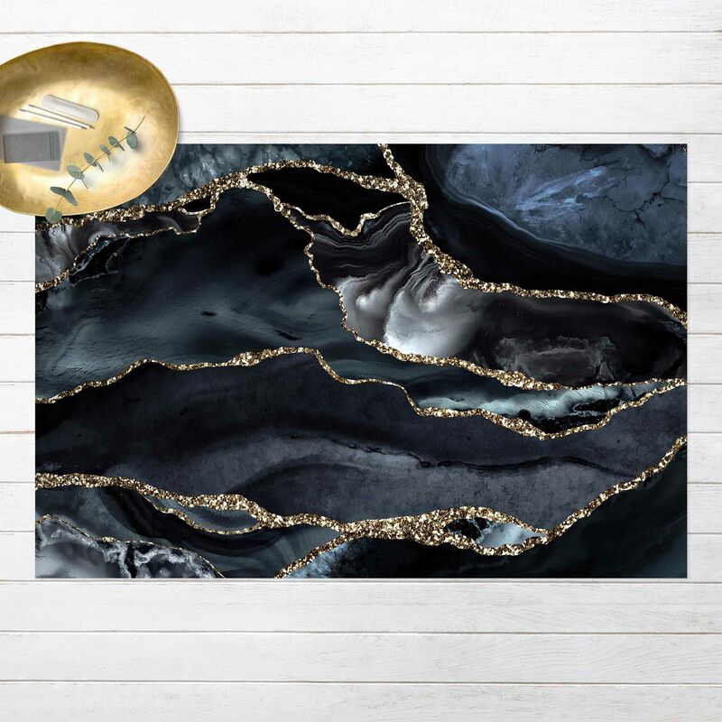 

Alfombras vinílicas - Black With Glitter Gold - Apaisado 2:3 Dimensión LxA: 40cm x 60cm