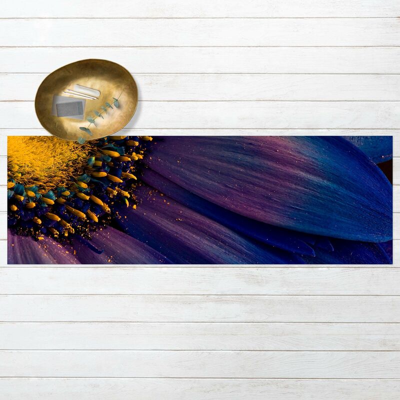 

Alfombras vinílicas - Blue Gerbera Flower - Panorama Formato apaisado Dimensión LxA: 60cm x 180cm