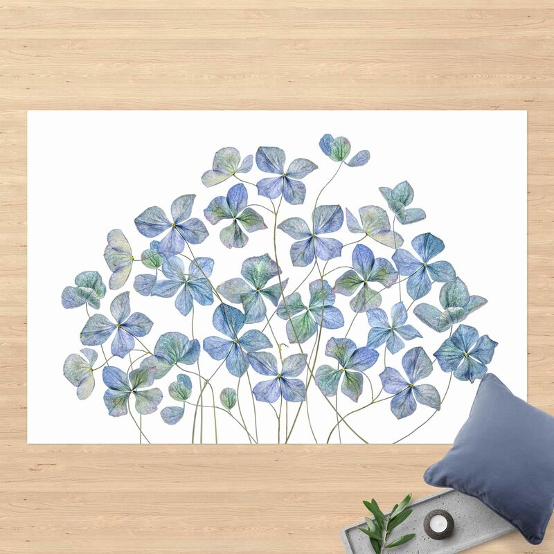 

Alfombras vinílicas - Blue Hydrangea Flowers - Apaisado 2:3 Dimensión LxA: 120cm x 180cm