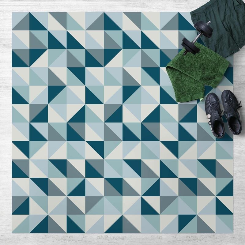 

Bilderwelten - Alfombras vinílicas - Blue Triangle Pattern - Cuadrado 1:1 Dimensión LxA: 140cm x 140cm