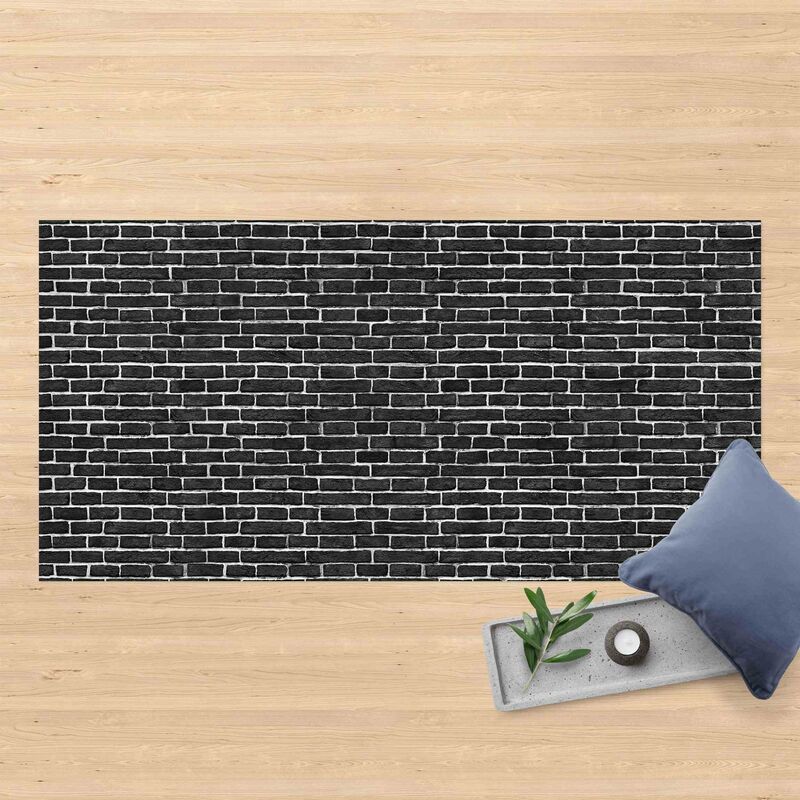 

Bilderwelten - Alfombras vinílicas - Brick Wall Black - Apaisado 1:2 Dimensión LxA: 110cm x 220cm