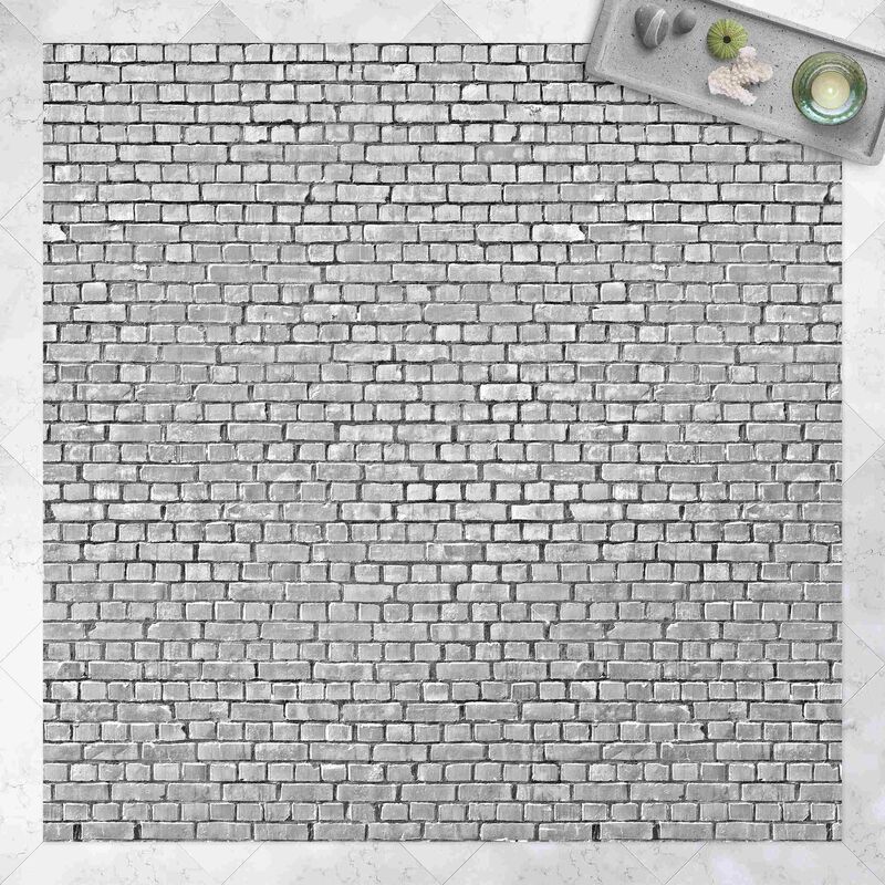 

Alfombras vinílicas - Brick Wallpaper Black And White - Cuadrado 1:1 Dimensión LxA: 40cm x 40cm