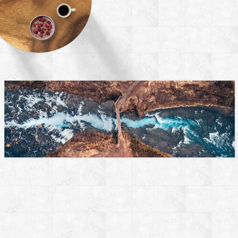 

Alfombras vinílicas - Bridge Over Waterfall In Iceland - Panorama Formato apaisado Dimensión LxA: 30cm x 90cm