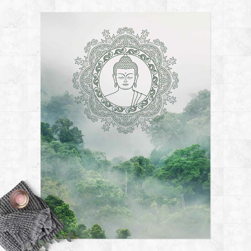 

Alfombras vinílicas - Buddha Mandala In Fog - Alto 4:3 Dimensión LxA: 120cm x 90cm