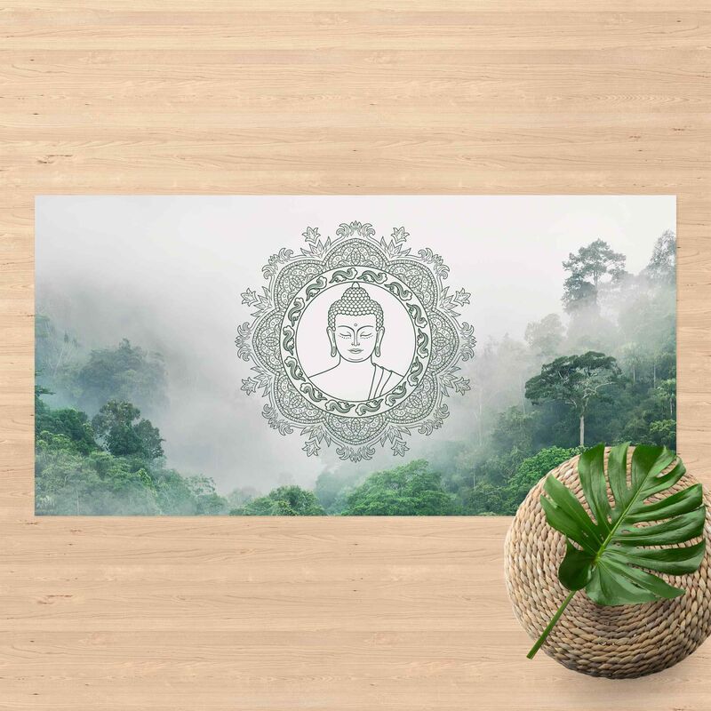 

Bilderwelten - Alfombras vinílicas - Buddha Mandala In Fog - Apaisado 1:2 Dimensión LxA: 40cm x 80cm
