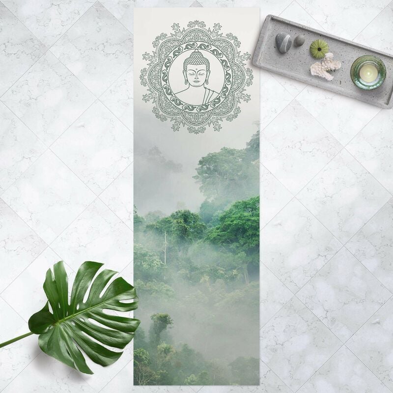

Alfombras vinílicas - Buddha Mandala In Fog - Panorámico Dimensión LxA: 150cm x 50cm