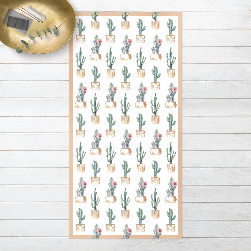 

Alfombras vinílicas - Cacti In Copper Pot With Frame - Alto 2:1 Dimensión LxA: 80cm x 40cm