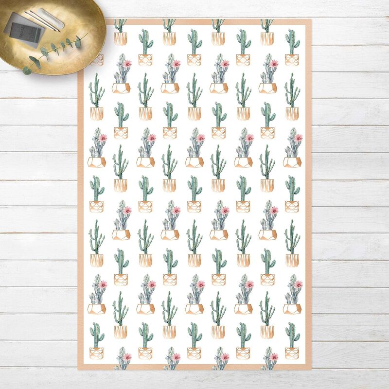 

Alfombras vinílicas - Cacti In Copper Pot With Frame - Alto 3:2 Dimensión LxA: 150cm x 100cm