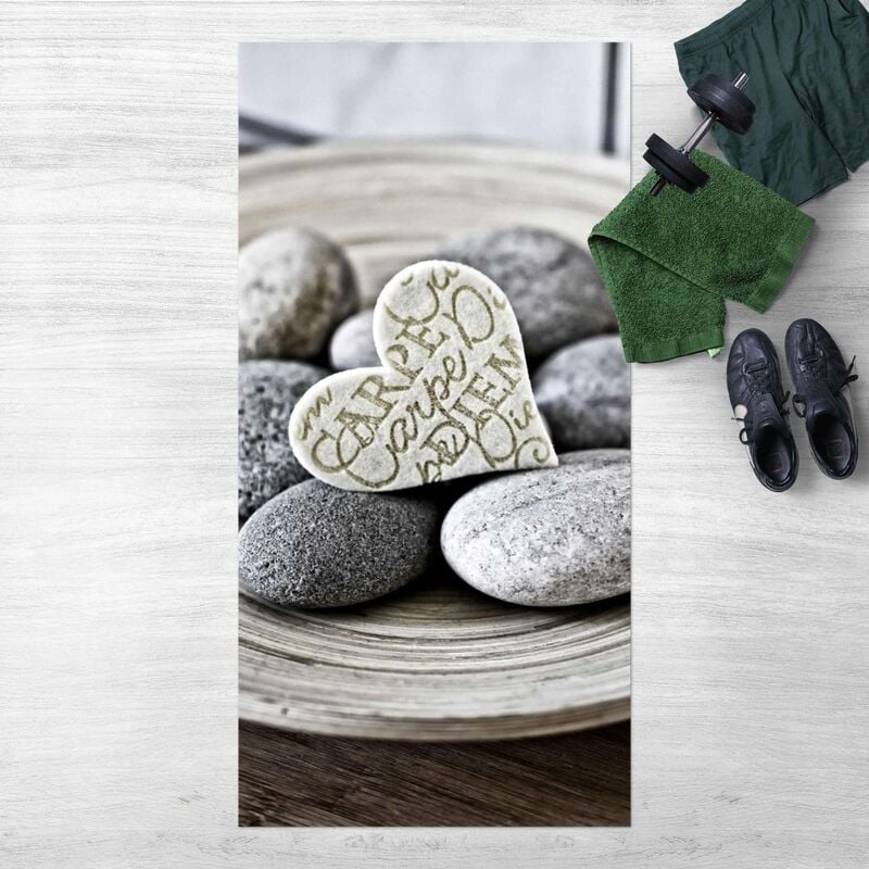 

Bilderwelten - Alfombras vinílicas - Carpe Diem Heart With Stones - Alto 2:1 Dimensión LxA: 280cm x 140cm