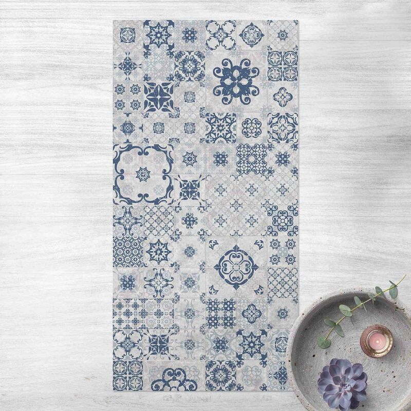 

Bilderwelten - Alfombras vinílicas - Ceramic Tiles Agadir Blue - Alto 2:1 Dimensión LxA: 180cm x 90cm