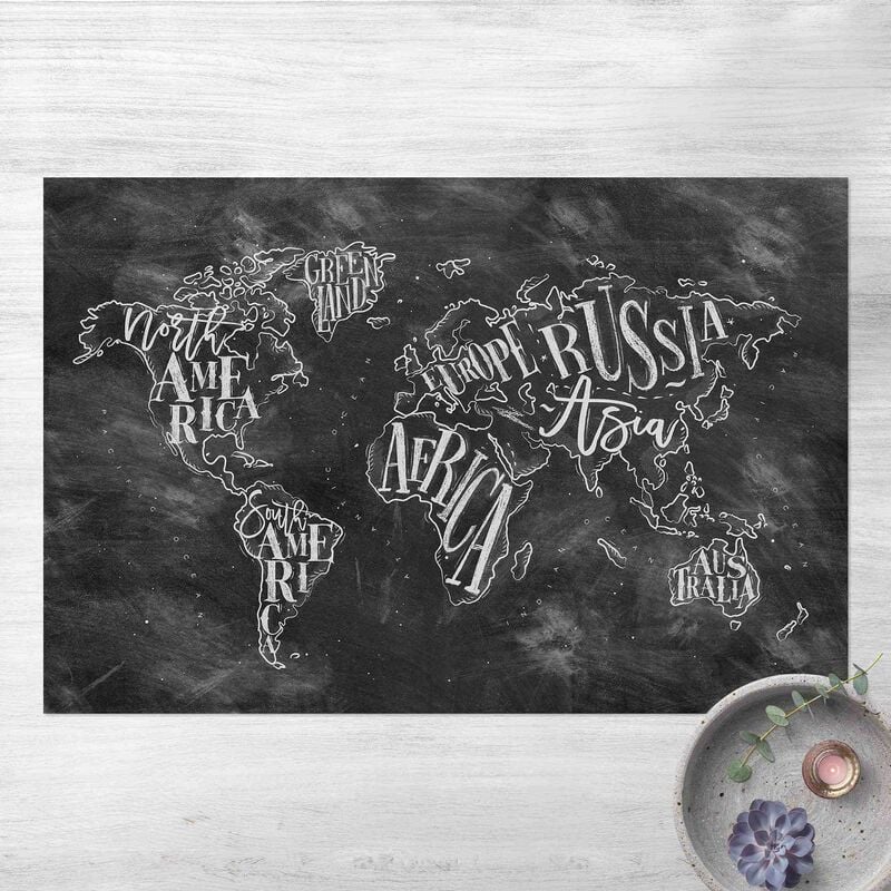 

Alfombras vinílicas - Chalk World Map - Apaisado 2:3 Dimensión LxA: 40cm x 60cm