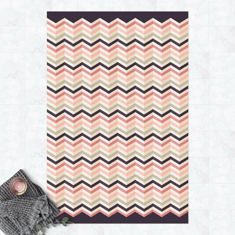 

Alfombras vinílicas - Chevron Powder With Angular Stripes - Alto 3:2 Dimensión LxA: 120cm x 80cm