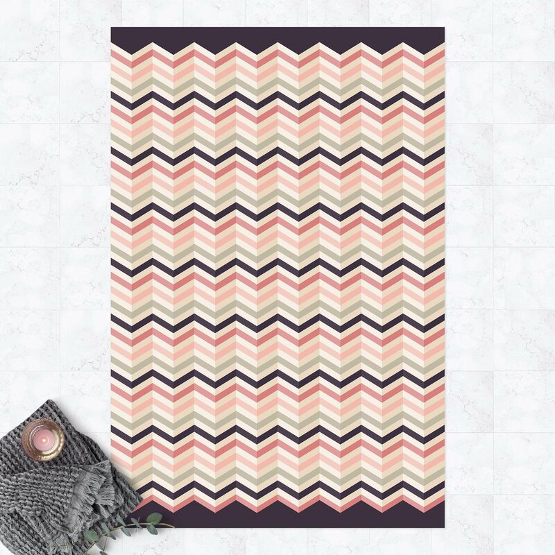 

Alfombras vinílicas - Chevron Powder With Angular Stripes - Alto 3:2 Dimensión LxA: 210cm x 140cm