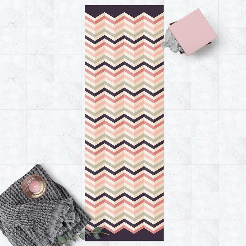 

Bilderwelten - Alfombras vinílicas - Chevron Powder With Angular Stripes - Panorámico Dimensión LxA: 210cm x 70cm