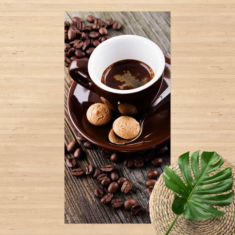 

Alfombras vinílicas - Coffee Mugs With Coffee Beans - Alto 2:1 Dimensión LxA: 140cm x 70cm