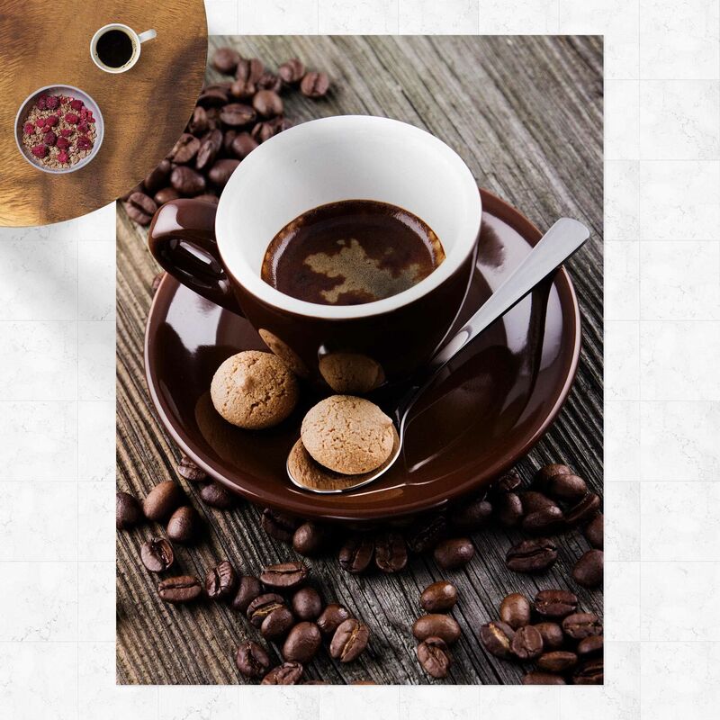

Alfombras vinílicas - Coffee Mugs With Coffee Beans - Alto 4:3 Dimensión LxA: 100cm x 75cm