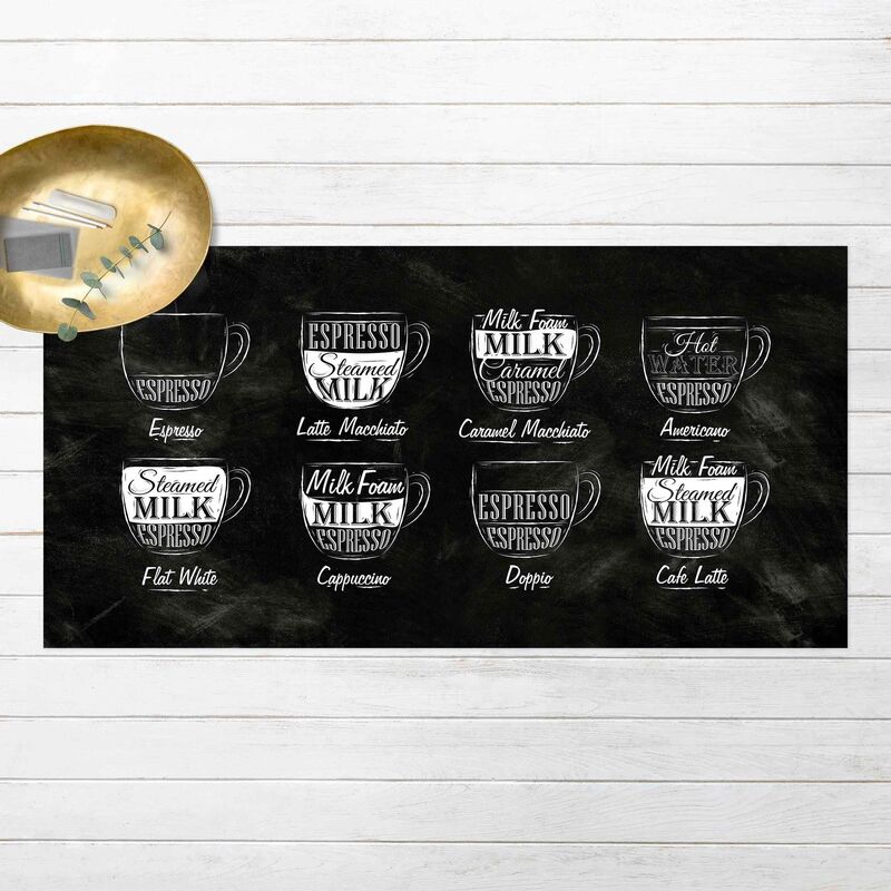 

Bilderwelten - Alfombras vinílicas - Coffee Varieties Chalkboard - Apaisado 1:2 Dimensión LxA: 100cm x 200cm