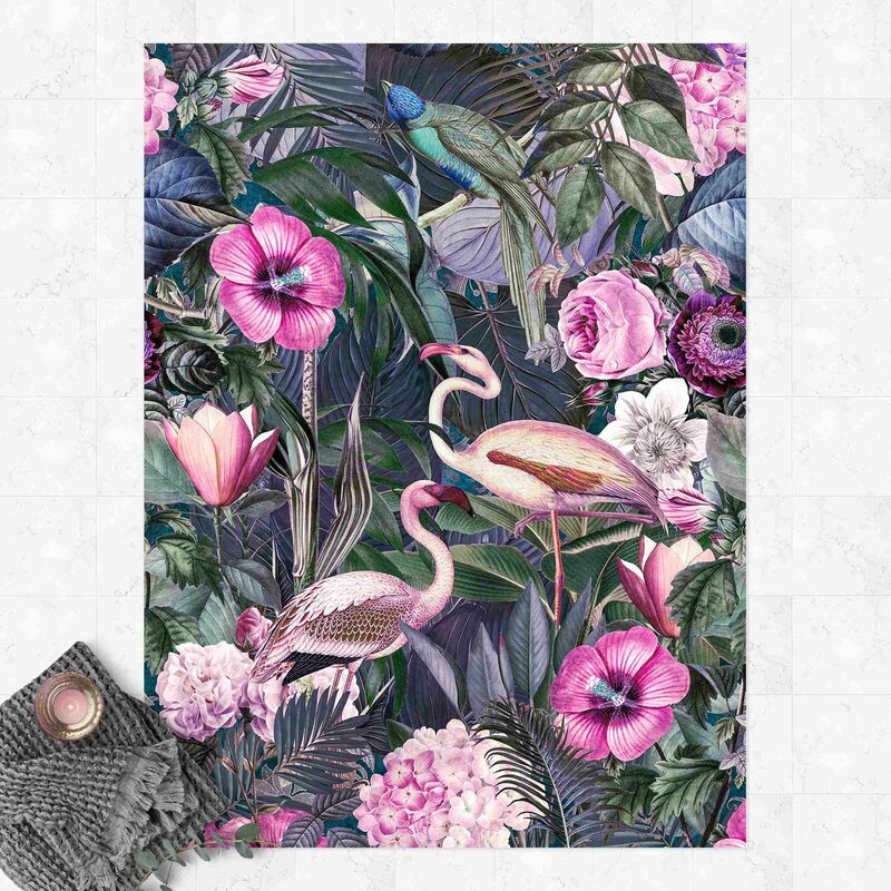 

Alfombras vinílicas - Colourful Collage - Pink Flamingos In The Jungle - Alto 4:3 Dimensión LxA: 160cm x 120cm