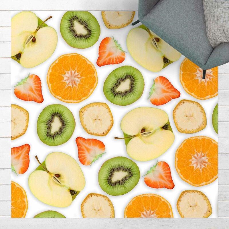 

Bilderwelten - Alfombras vinílicas - Colourful Fruit Mix - Cuadrado 1:1 Dimensión LxA: 100cm x 100cm