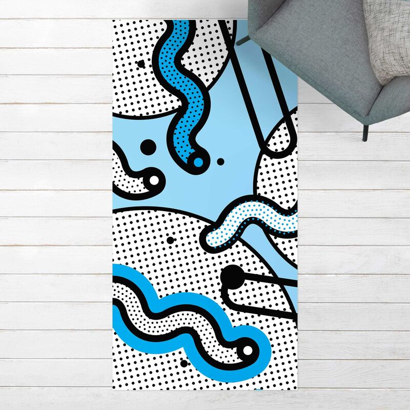 

Alfombras vinílicas - Composition Neo Memphis Black Blue - Alto 2:1 Dimensión LxA: 100cm x 50cm