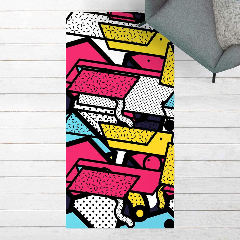 

Bilderwelten - Alfombras vinílicas - Composition Neo Memphis Colourful Madness - Alto 2:1 Dimensión LxA: 220cm x 110cm