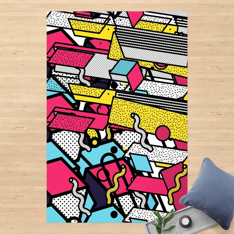 

Alfombras vinílicas - Composition Neo Memphis Colourful Madness - Alto 3:2 Dimensión LxA: 210cm x 140cm