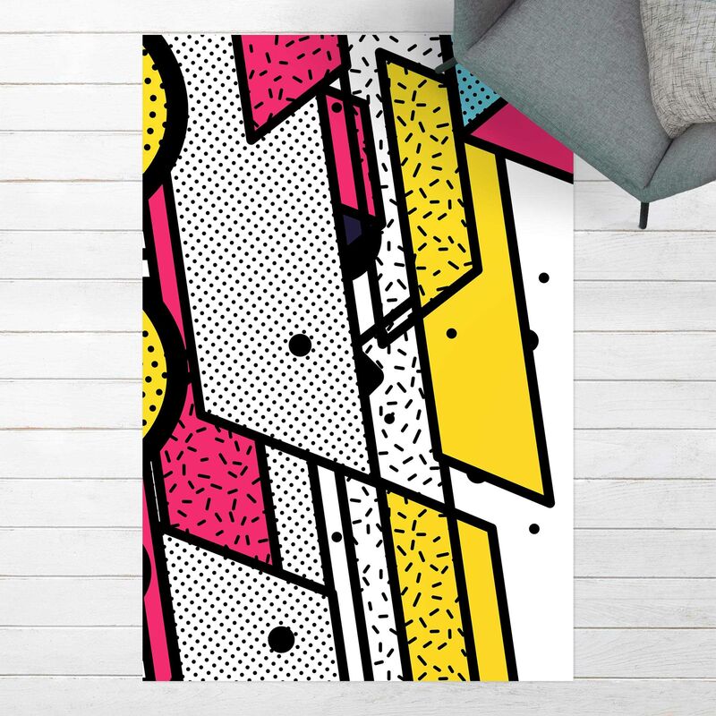 

Alfombras vinílicas - Composition Neo Memphis Pink And Yellow - Alto 3:2 Dimensión LxA: 180cm x 120cm