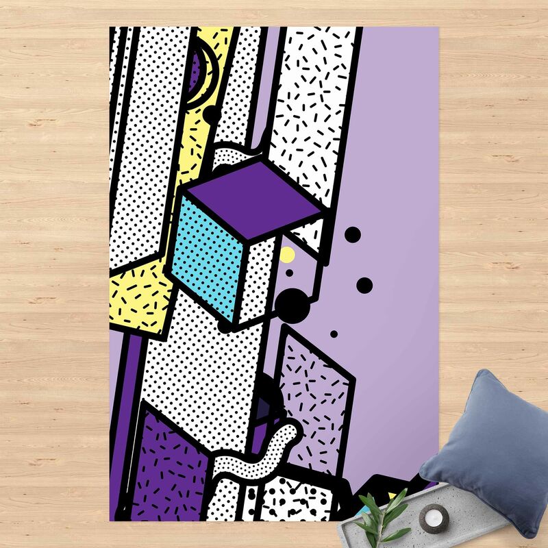 

Alfombras vinílicas - Composition Neo Memphis Purple And Yellow - Alto 3:2 Dimensión LxA: 210cm x 140cm