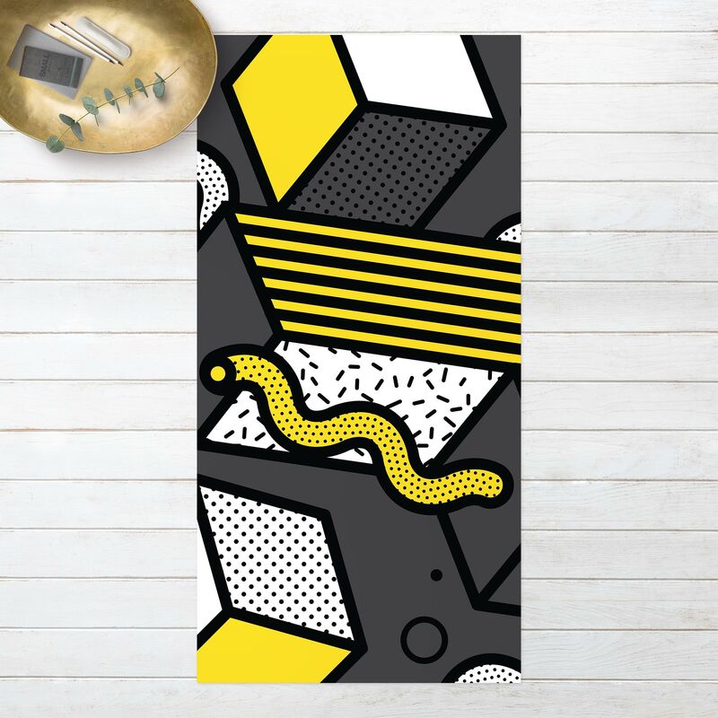 

Alfombras vinílicas - Composition Neo Memphis Yellow And Grey - Alto 2:1 Dimensión LxA: 180cm x 90cm