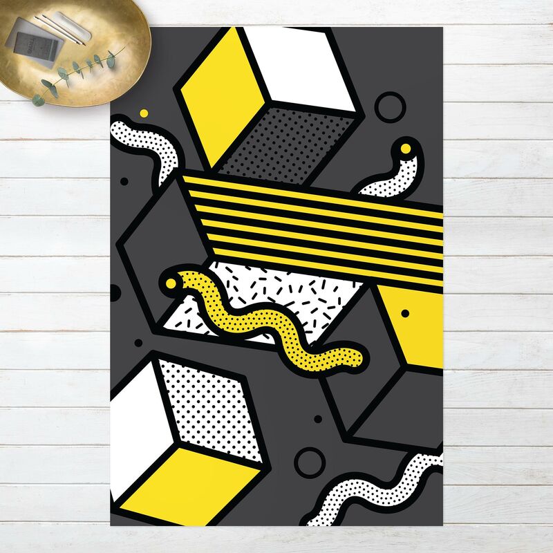 

Alfombras vinílicas - Composition Neo Memphis Yellow And Grey - Alto 3:2 Dimensión LxA: 90cm x 60cm