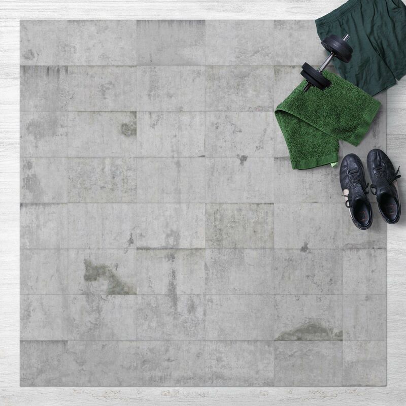 

Alfombras vinílicas - Concrete Brick Look Gray - Cuadrado 1:1 Dimensión LxA: 80cm x 80cm
