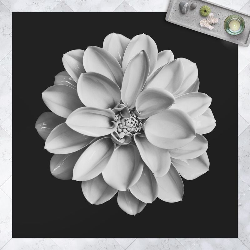 

Alfombras vinílicas - Dahlia Black And White - Cuadrado 1:1 Dimensión LxA: 40cm x 40cm