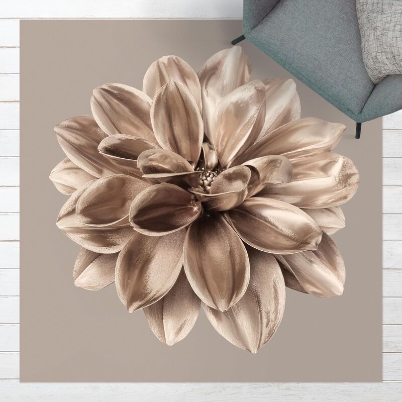 

Bilderwelten - Alfombras vinílicas - Dahlia Bronze Metallic Mocha Centered - Cuadrado 1:1 Dimensión LxA: 40cm x 40cm
