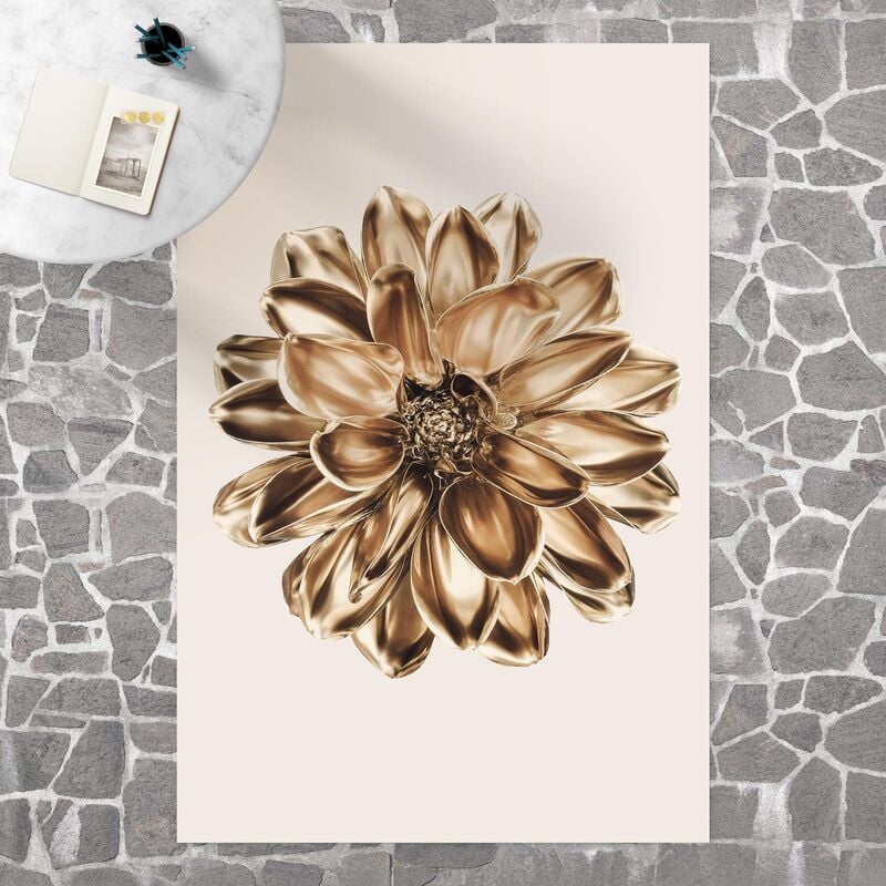 

Alfombras vinílicas - Dahlia Flower Gold Metallic - Alto 3:2 Dimensión LxA: 150cm x 100cm