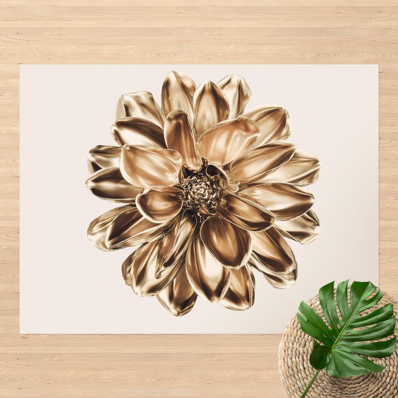 

Alfombras vinílicas - Dahlia Flower Gold Metallic - Apaisado 3:4 Dimensión LxA: 105cm x 140cm